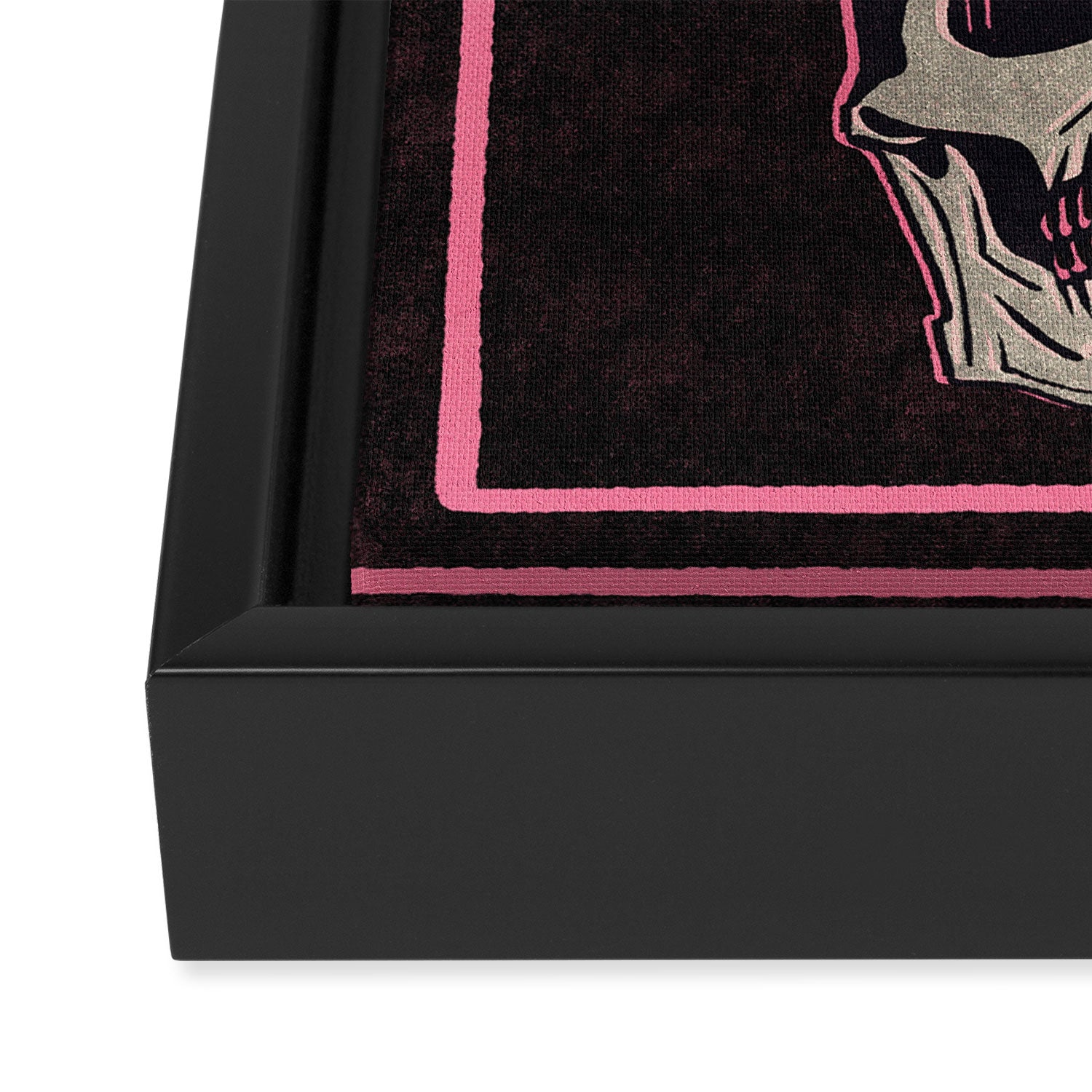 Black Cat on Skull Framed Canvas Print Gallery Image 3