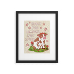 Built For Comfort Not Speed Cute Cow Illustration Framed Art Print Gallery Image 5