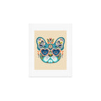 Cute French bulldog and heart shaped sunglasses  Art Print Gallery Image 1