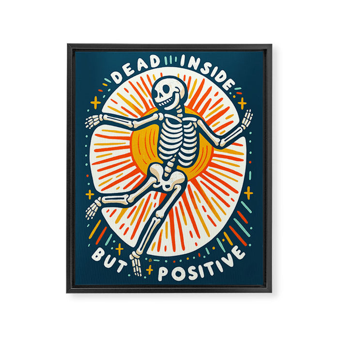 Dead inside but Positive - embrace your inner optimist Framed Canvas Print Gallery Image 1