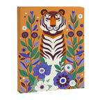Floral Tiger in a Bold Jungle - Vibrant Botanical Wildlife Art Canvas Print Gallery Image 6