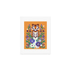 Floral Tiger in a Bold Jungle - Vibrant Botanical Wildlife Art Art Print Gallery Image 1