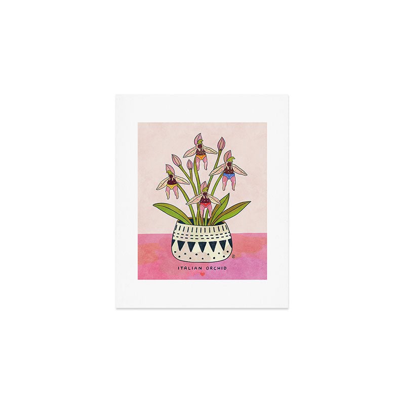 Italian Orchid Cute Botanical Illustration Art Print Gallery Image 1