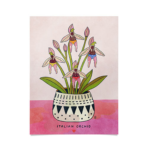 Italian Orchid Cute Botanical Illustration Poster Gallery Image 4