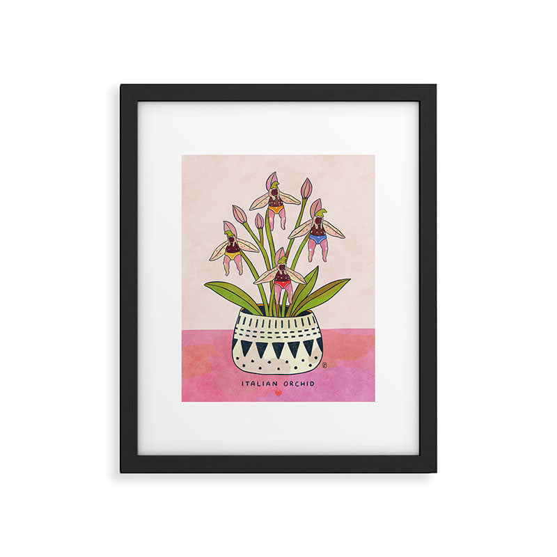 Italian Orchid Cute Botanical Illustration Framed Art Print Gallery Image 5