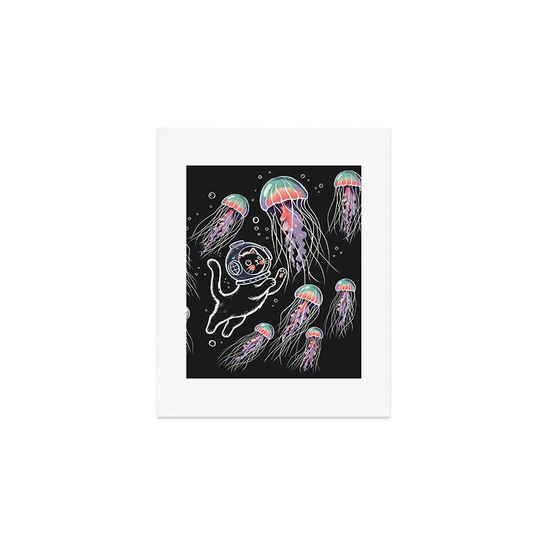 Jellyfish diver Art Print Gallery Image 1