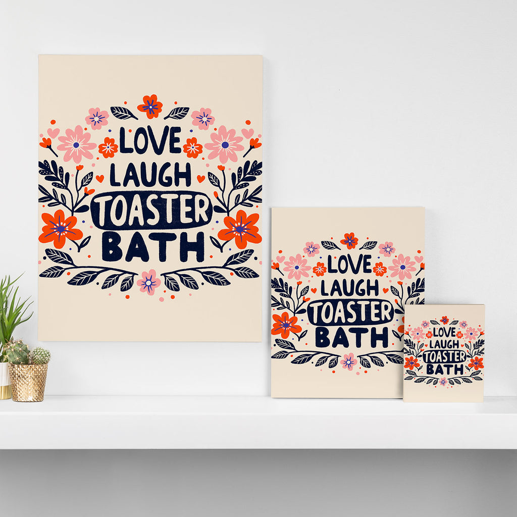 Love Laugh Toaster Bath Canvas Print Gallery Image 3