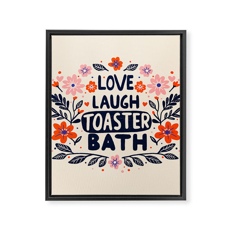 Love Laugh Toaster Bath Framed Canvas Print Gallery Image 8