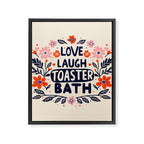 Love Laugh Toaster Bath Framed Canvas Print Gallery Image 8