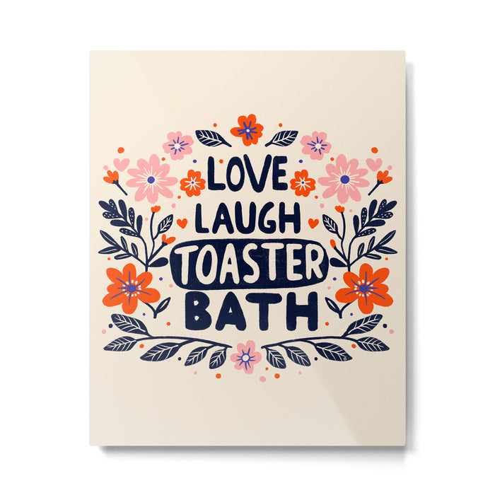 Love Laugh Toaster Bath Metal Print Gallery Image 1