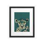 Majestic Cheetah - Bold Wildcat Design with Teal Background Framed Art Print Gallery Image 6