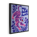Pink Tiger Illustration - My Back Hurts Framed Canvas Print Gallery Image 2