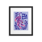 Pink Tiger Illustration - My Back Hurts Framed Art Print Gallery Image 5