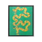 Playful Twisting Tiger Framed Canvas Print Gallery Image 6