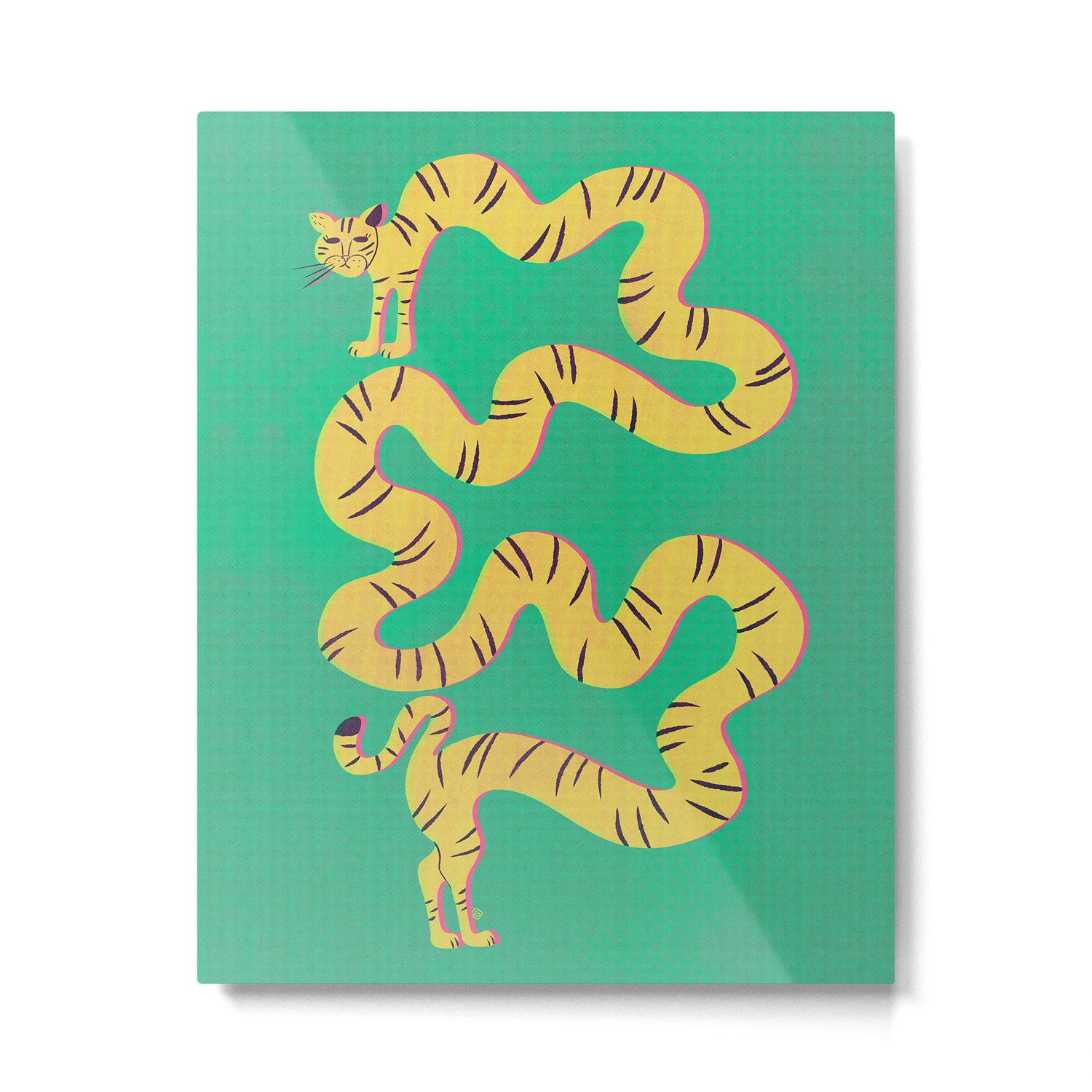 Playful Twisting Tiger Metal Print Gallery Image 4