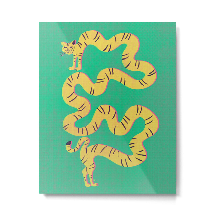 Playful Twisting Tiger Metal Print Gallery Image 1