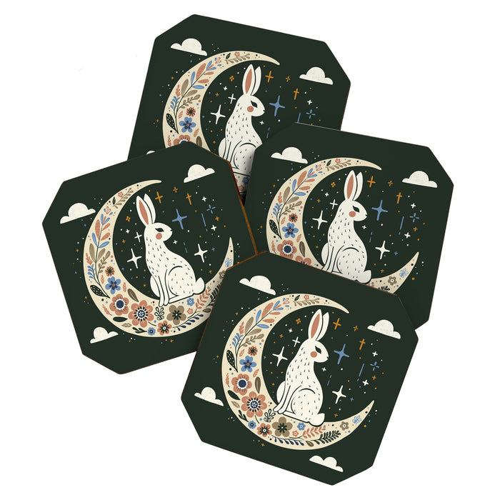 Rabbit on the moon  Coaster Gallery Image 1