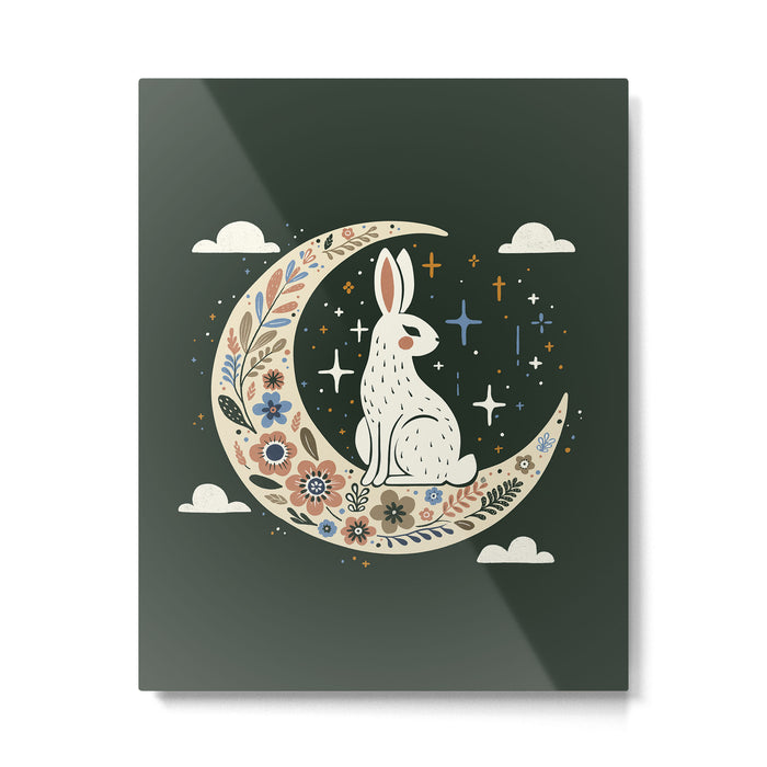 Rabbit on the moon  Metal Print Gallery Image 1