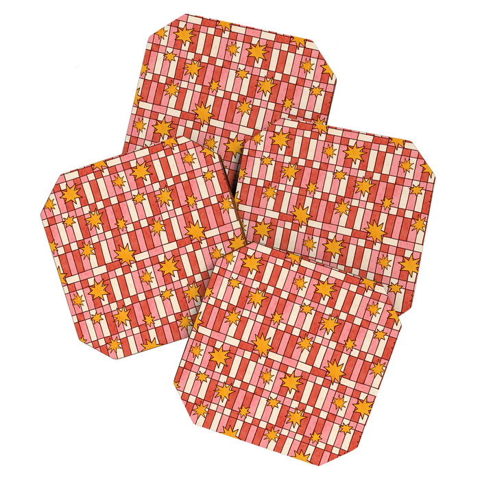 Retro Starry Plaid Coaster Gallery Image 1