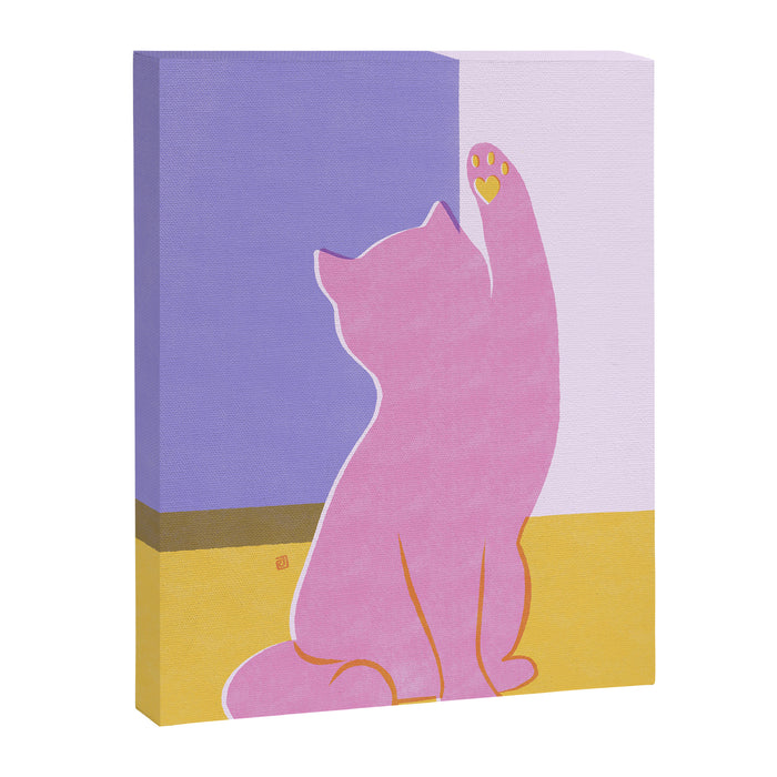 Risograph Cat - Cool Breeze Canvas Print Gallery Image 1