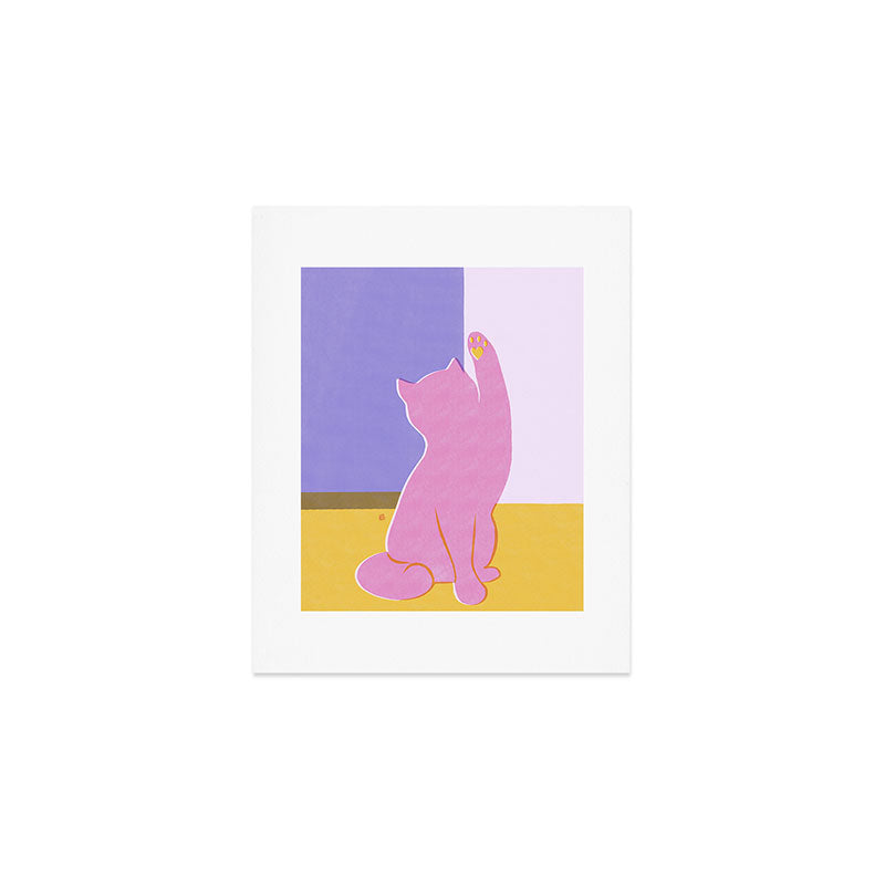 Risograph Cat - Cool Breeze Art Print Gallery Image 1
