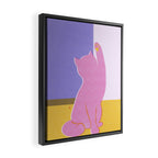 Risograph Cat - Cool Breeze Framed Canvas Print Gallery Image 2