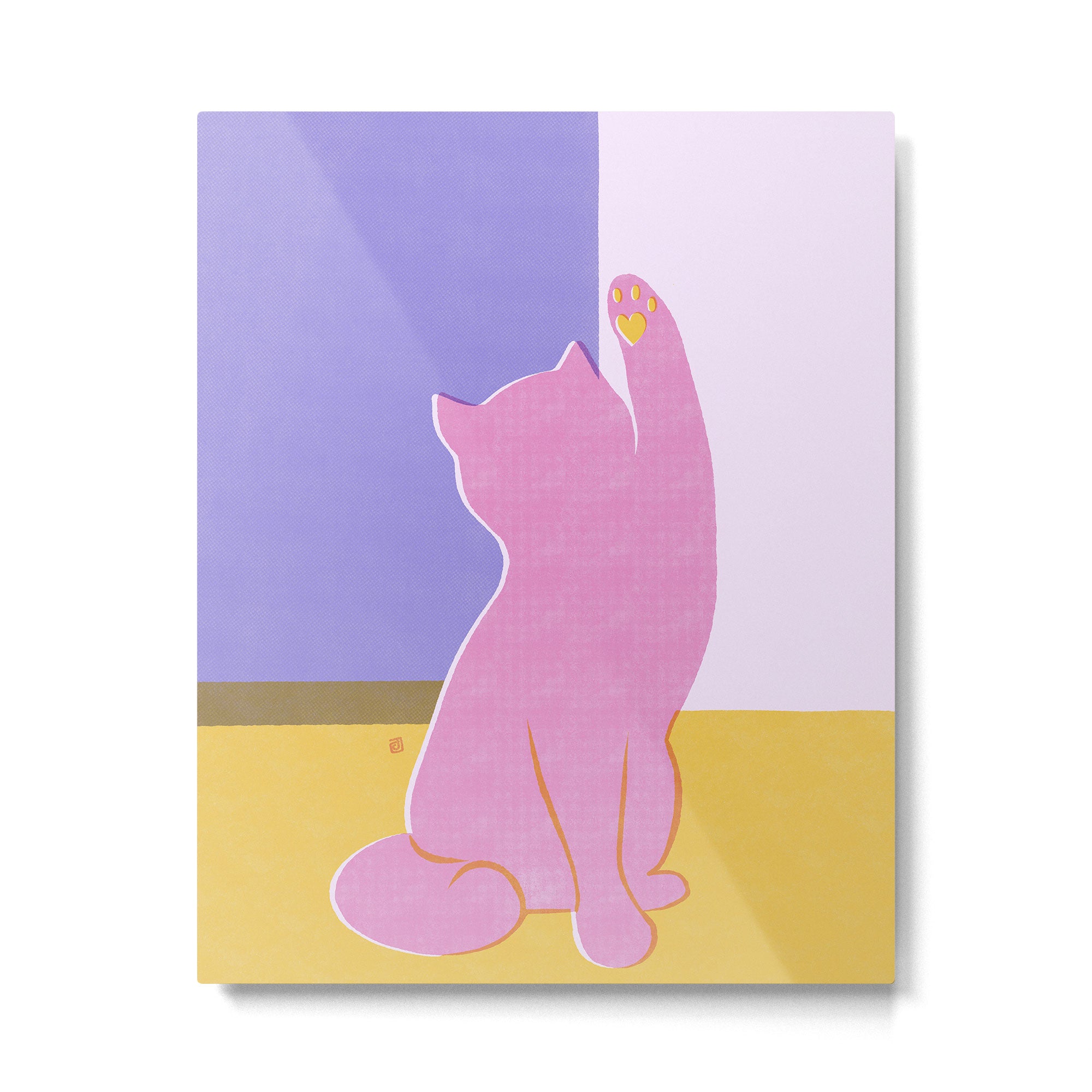 Risograph Cat - Cool Breeze Metal Print Gallery Image 4