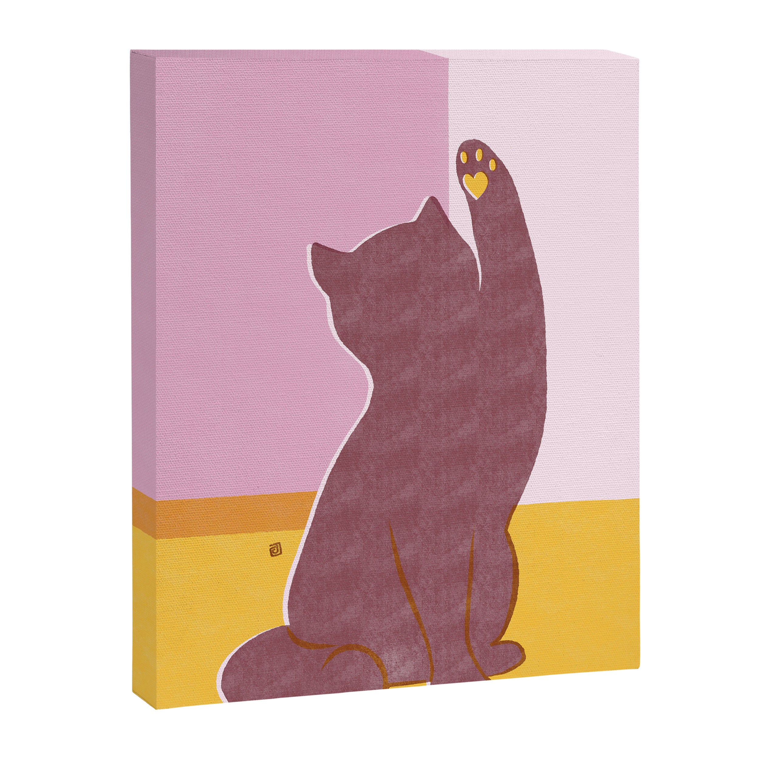Risograph Cat - Sunset Canvas Print Gallery Image 6