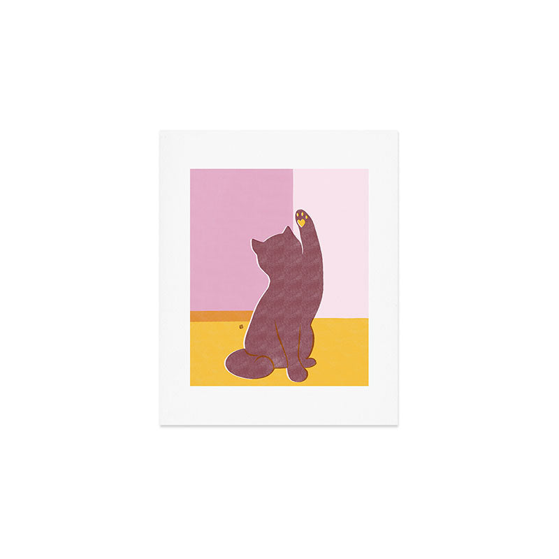 Risograph Cat - Sunset Art Print Gallery Image 1