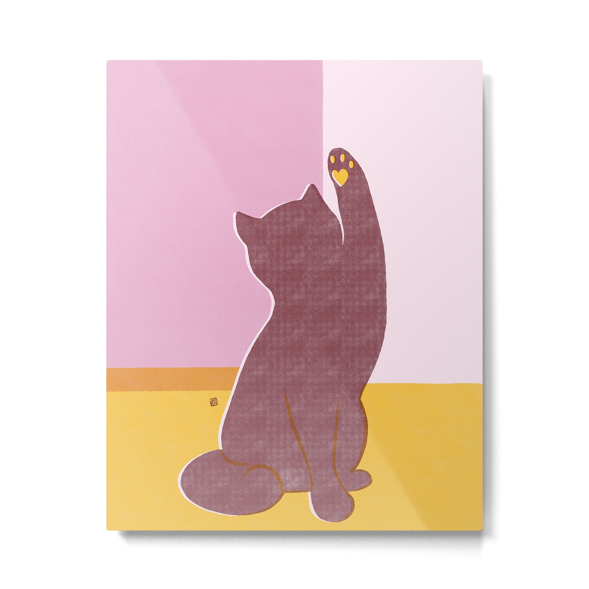 Risograph Cat - Sunset Metal Print Gallery Image 4