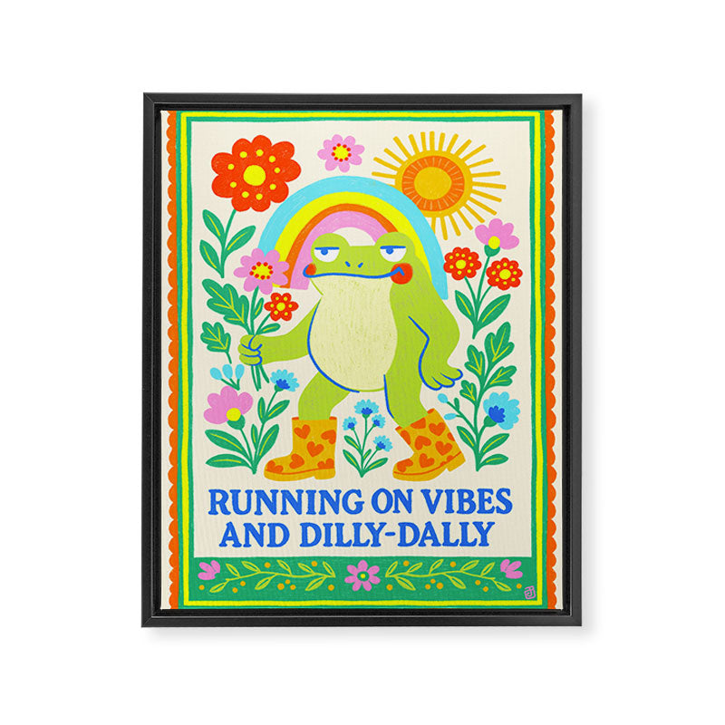 Running on Vibes and Dilly-Dally Framed Canvas Print Gallery Image 6