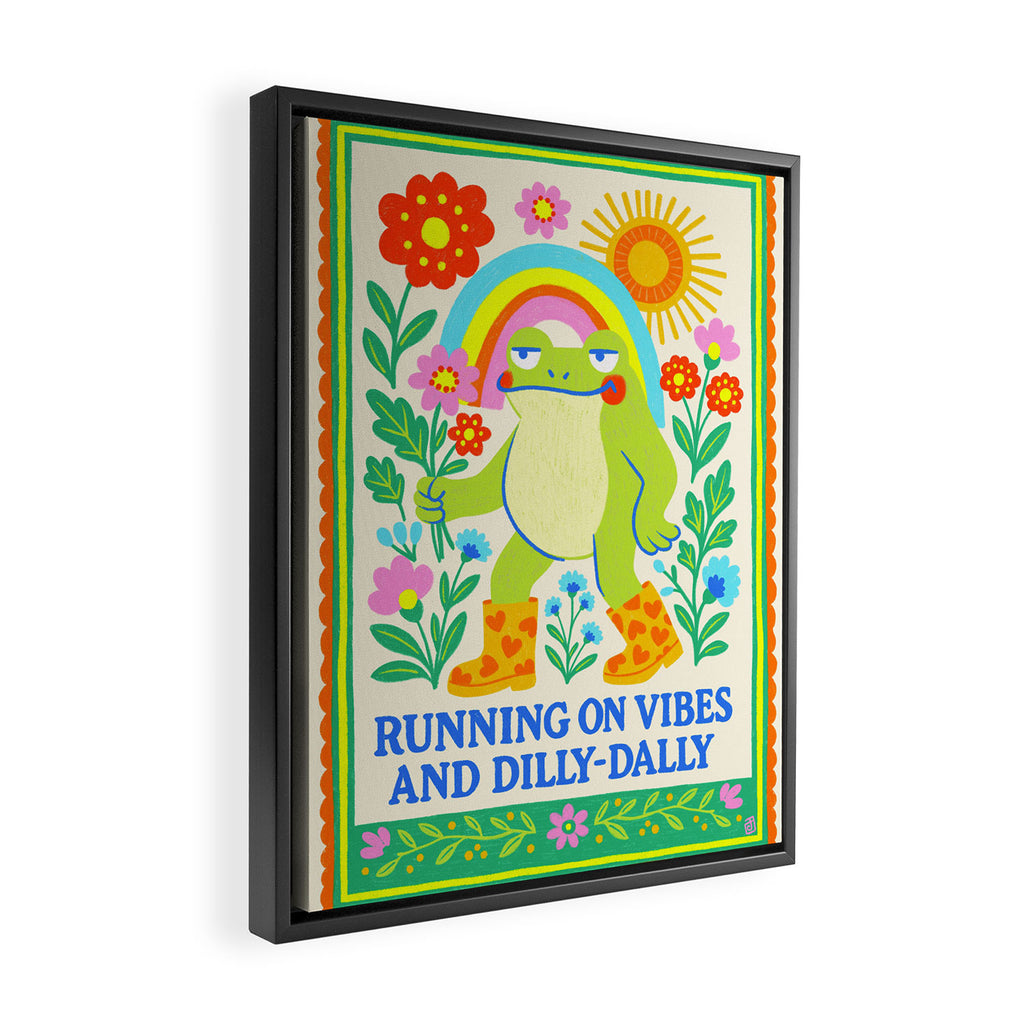Running on Vibes and Dilly-Dally Framed Canvas Print Gallery Image 2