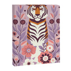 Serene Tiger in Blooming Garden - Pastel Floral Illustration Canvas Print Gallery Image 6