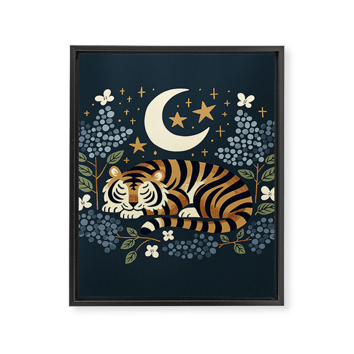 Slumbering Tiger Framed Canvas Print Gallery Image 1