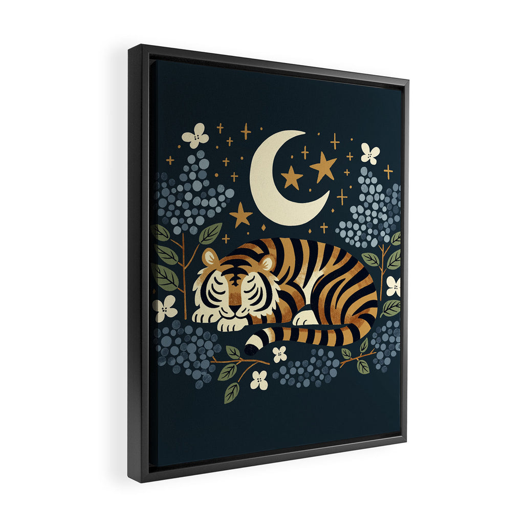 Slumbering Tiger Framed Canvas Print Gallery Image 2