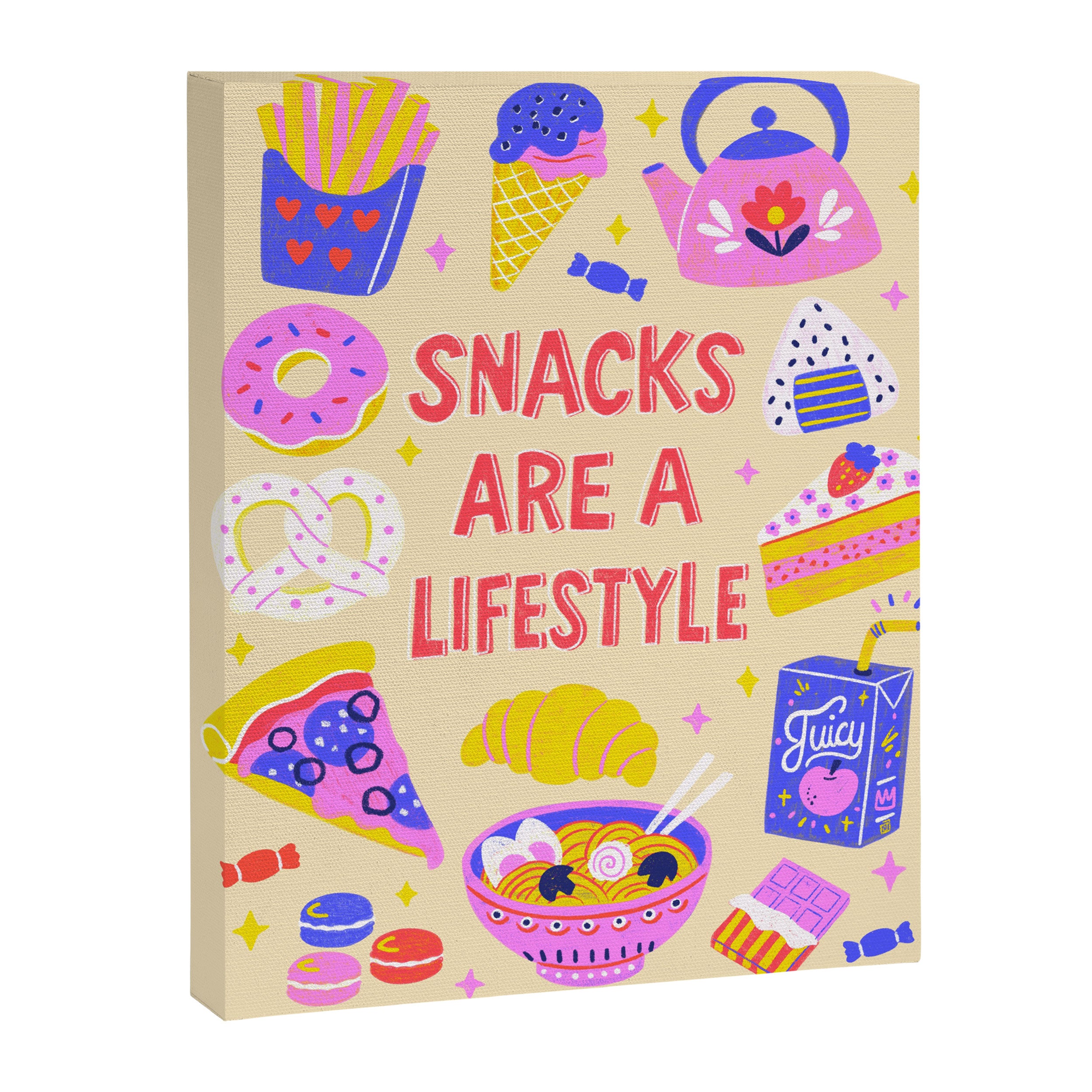 Snacks Are a Lifestyle Food Illustration Light Version Canvas Print Gallery Image 6