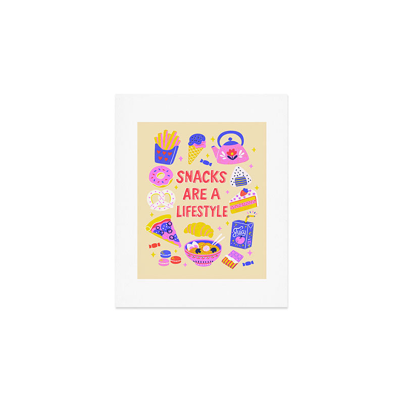 Snacks Are a Lifestyle Food Illustration Light Version Art Print Gallery Image 1