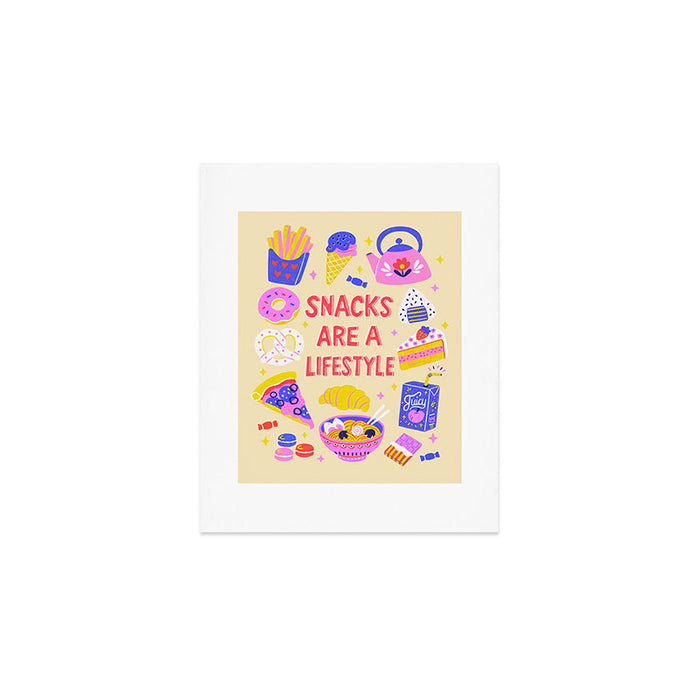 Snacks Are a Lifestyle Food Illustration Light Version Art Print Gallery Image 1