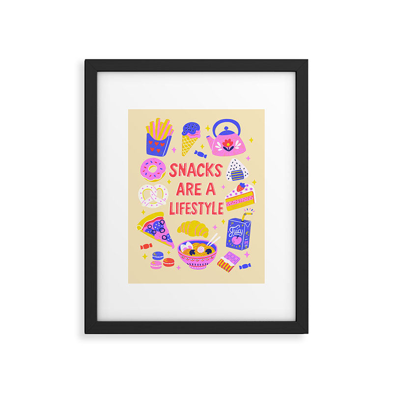 Snacks Are a Lifestyle Food Illustration Light Version Framed Art Print Gallery Image 5