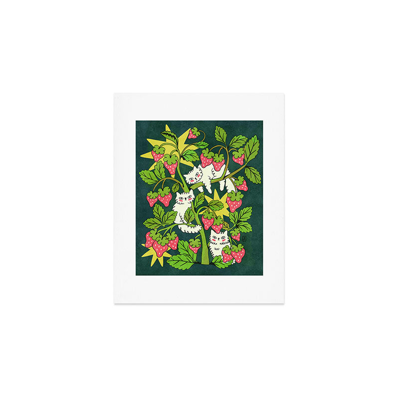 Strawberry Cats Art Print Gallery Image 1