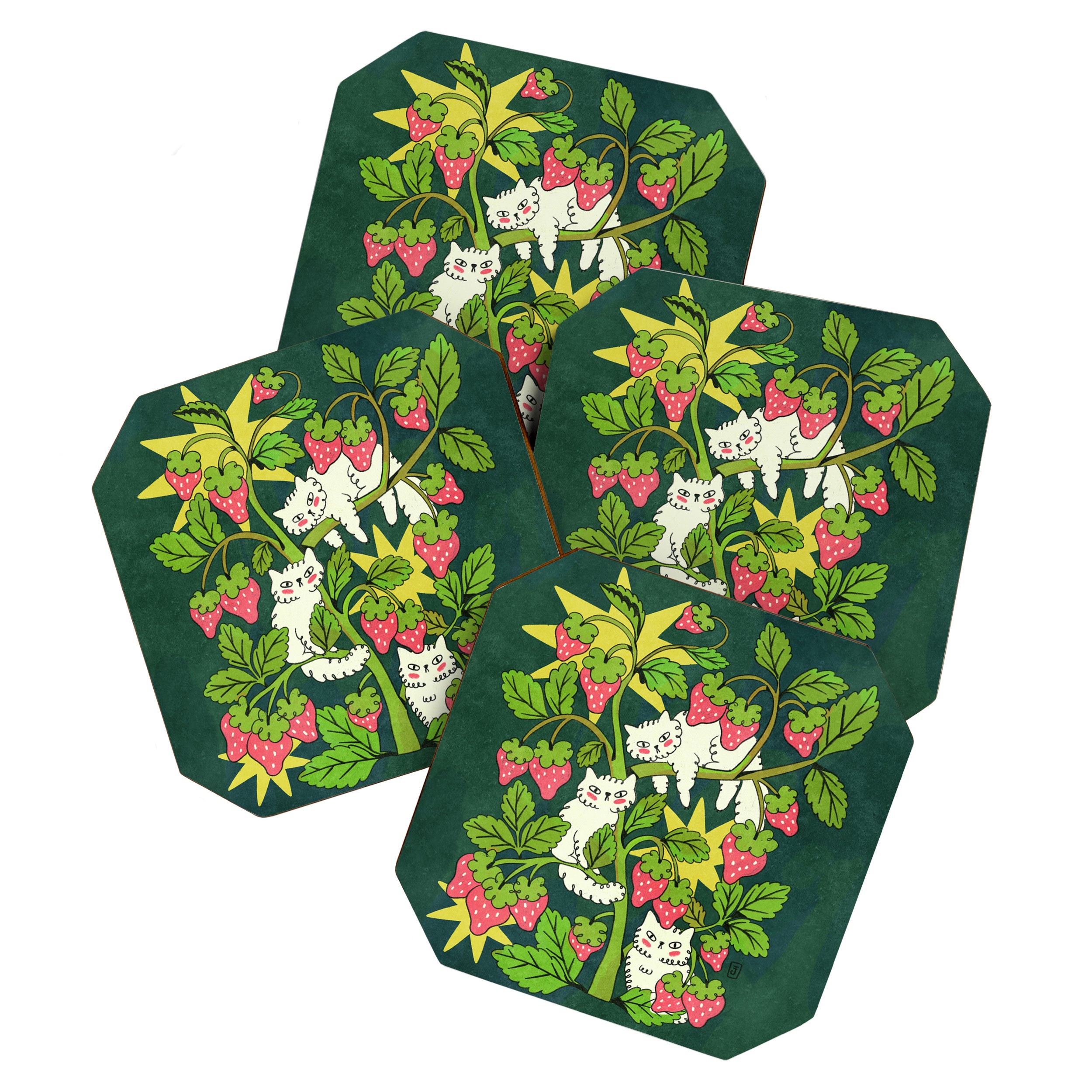 Strawberry Cats Coaster Gallery Image 1