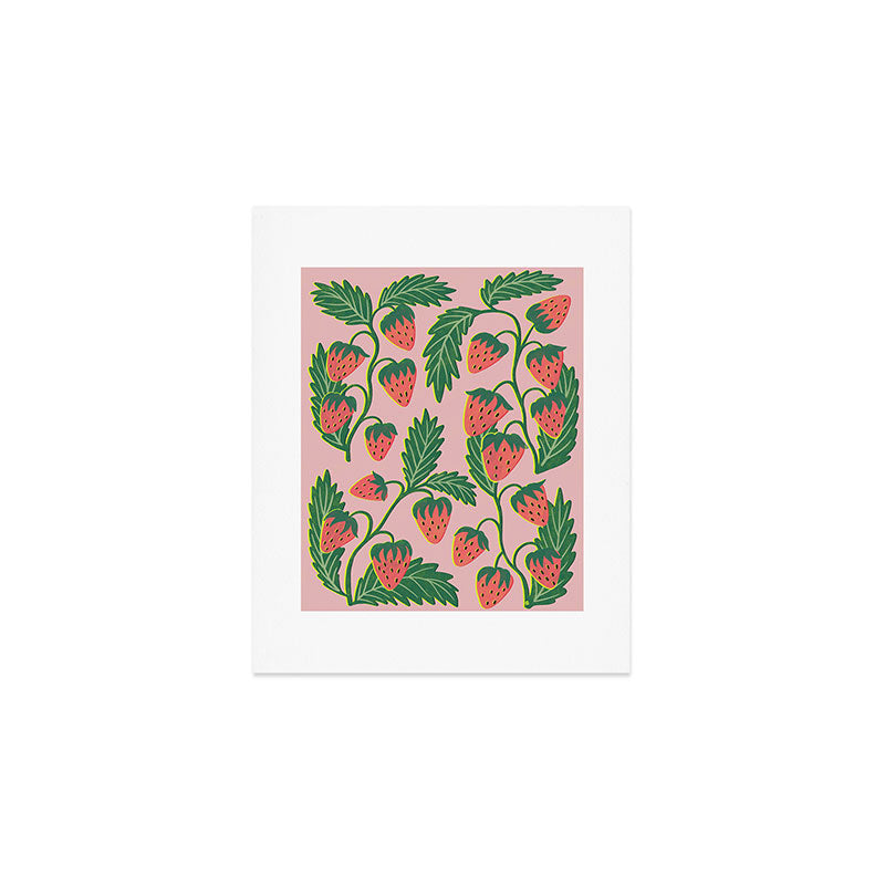 Strawberry plants Art Print Gallery Image 1