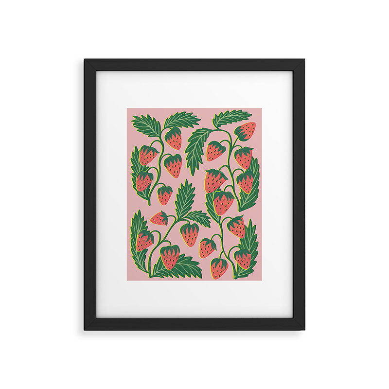 Strawberry plants Framed Art Print Gallery Image 5