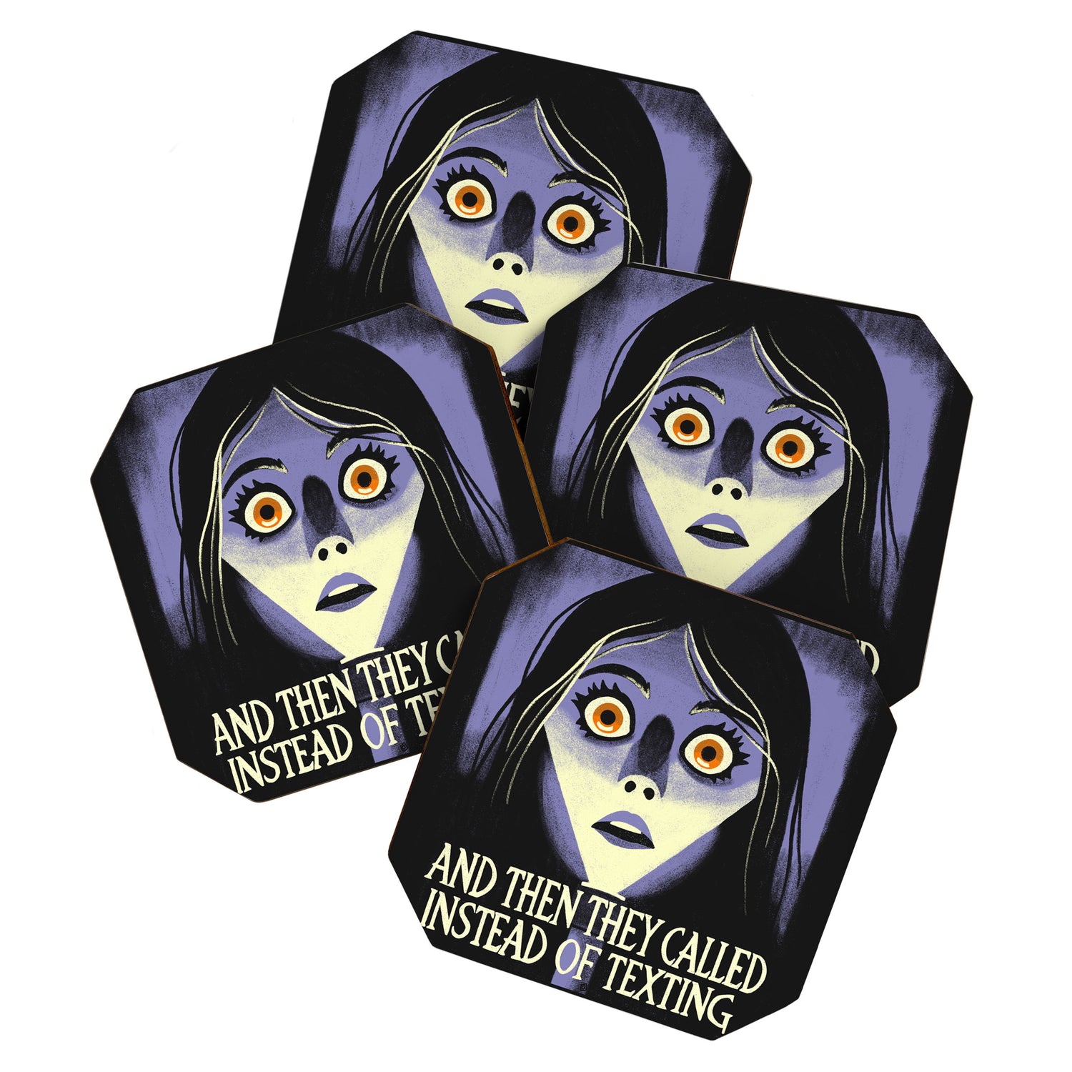 The horror of a phone call Coaster Gallery Image 1