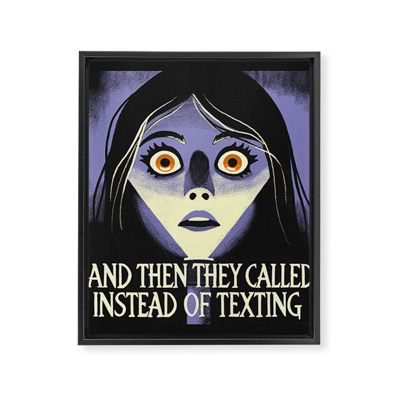 The horror of a phone call Framed Canvas Print Gallery Image 8