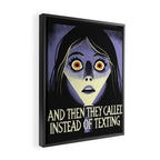 The horror of a phone call Framed Canvas Print Gallery Image 2