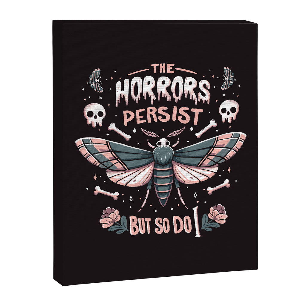 The horrors persist but so do I - gothic moth and skull design Canvas Print Gallery Image 8
