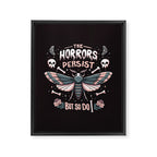 The horrors persist but so do I - gothic moth and skull design Framed Canvas Print Gallery Image 8