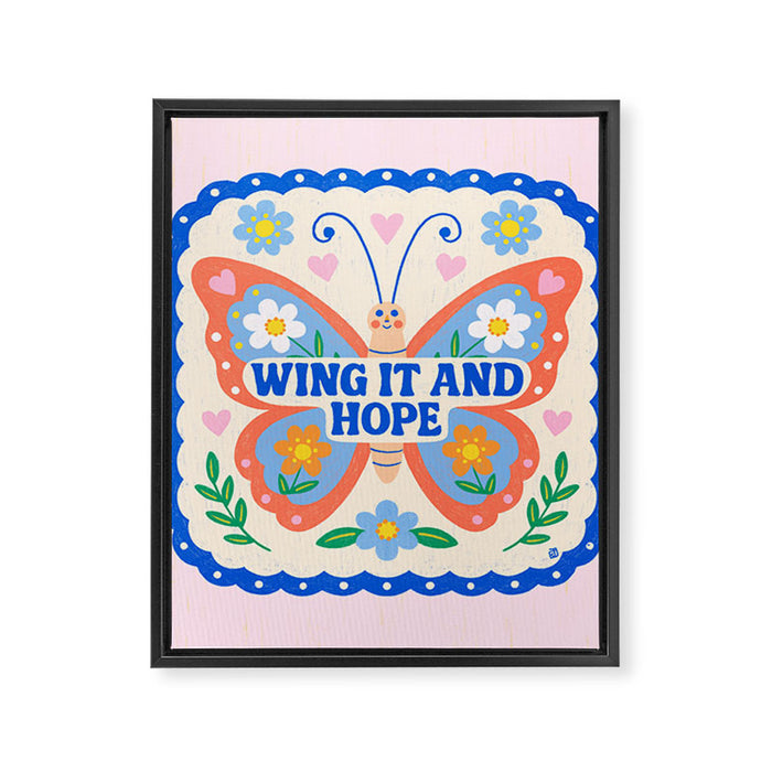 Wing It and Hope Framed Canvas Print Gallery Image 1