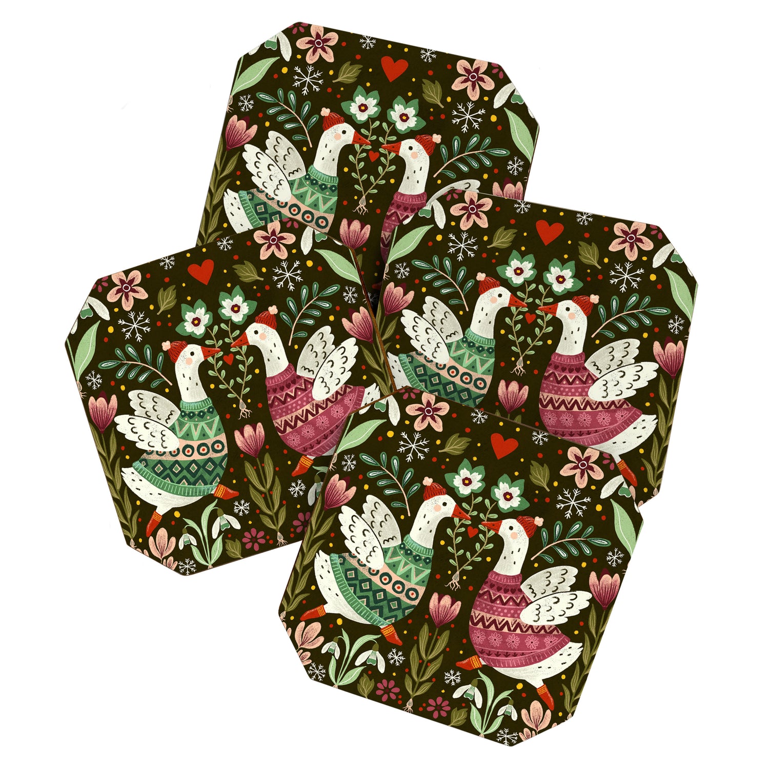 Winter geese in sweaters Coaster Gallery Image 1